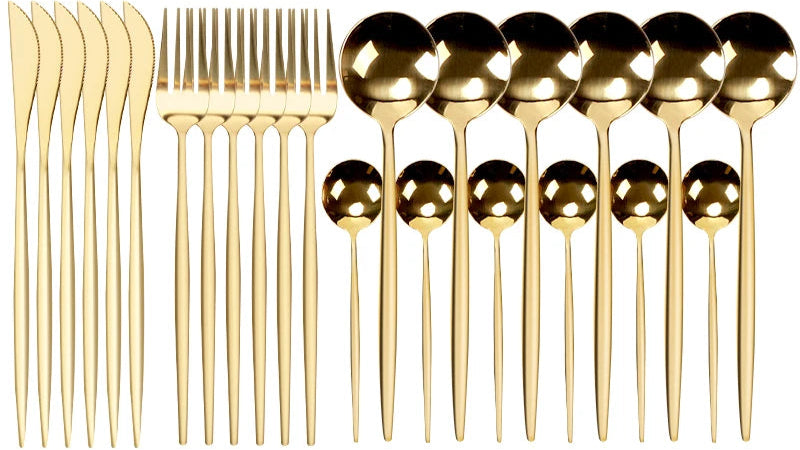 ACHILLE - Coffret de 24 couverts en acier inoxydable