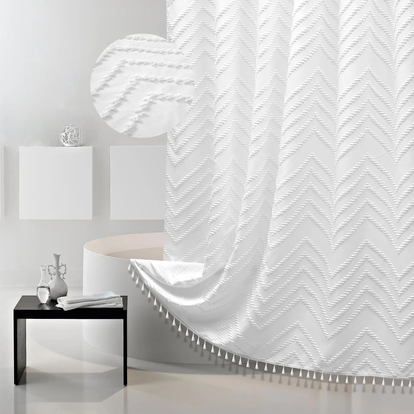 NHUNG - Rideau de douche en tissu