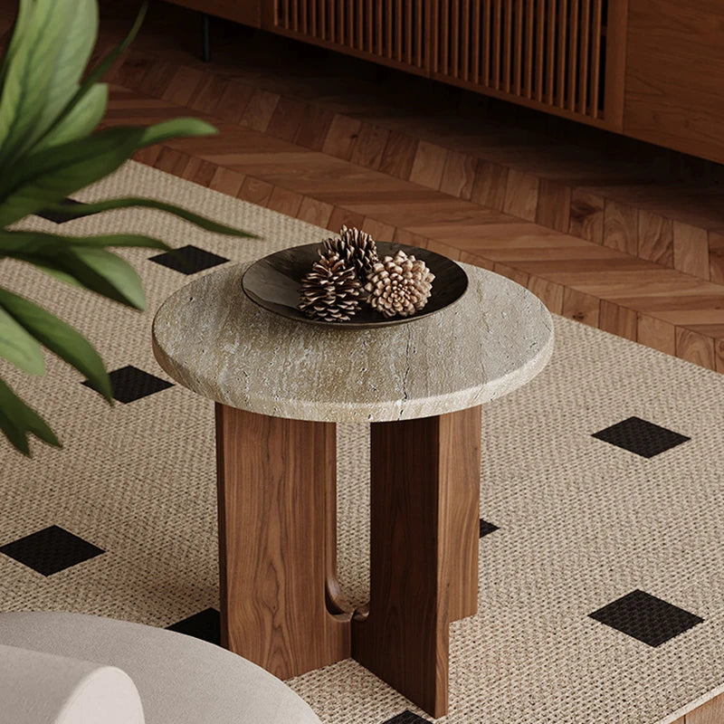 HEDDA - Table basse en travertin