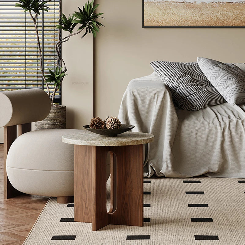 HEDDA - Table basse en travertin