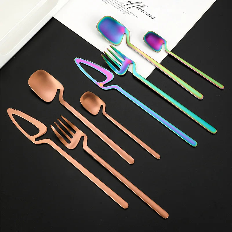 ATHÉNAS - Coffret de 4 couvert en acier inoxydable