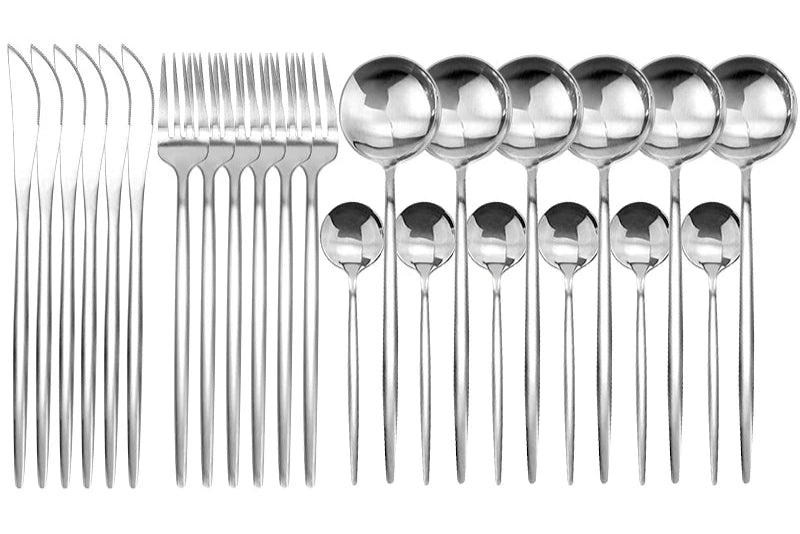 ACHILLE - Coffret de 24 couverts en acier inoxydable