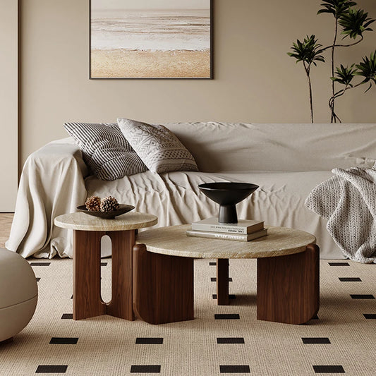 HEDDA - Table basse en travertin
