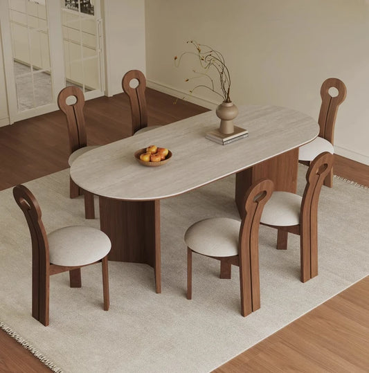 ISSA - Table à manger en travertin