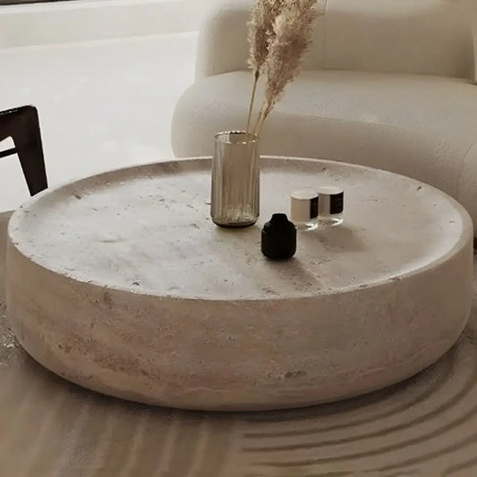 HULDA - Table basse en travertin