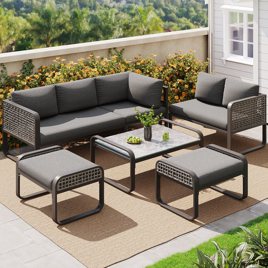 LÉA - Salon de jardin en rotin